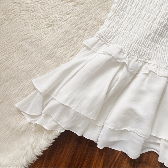 NBD Smocked Baby Doll Mini Dress in Ivory - Picture 3 of 6